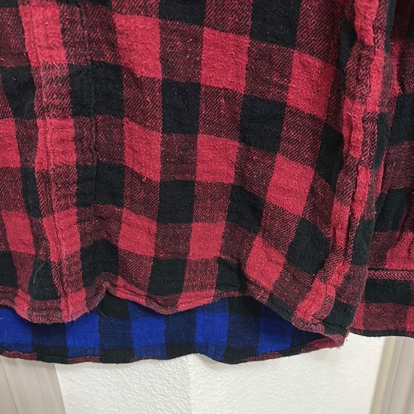 Rag & Bone Red and Black Plaid Flannel Shirt - Picture 5 of 7